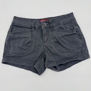 Unionbay Womens Size 3 26W Charcoal Gray Stretch Cargo Utility Shorts Low Rise